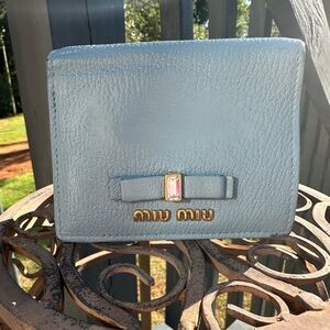 MIU MIU Pebble Leather Bifold Wallet ✨💙✨